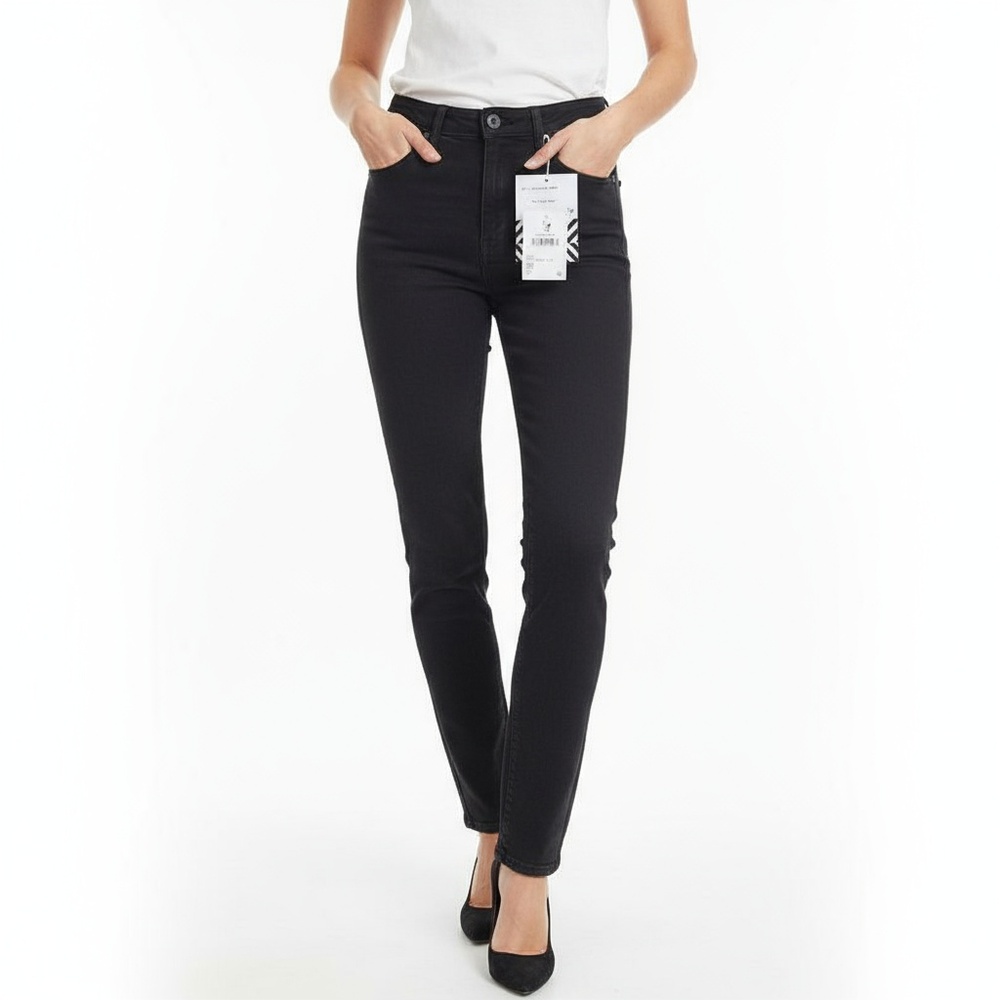 SANDRINE ROSE Free People Black High Rise Denim Casual Denim Jeans Pants Size 28 - Picture 1 of 8